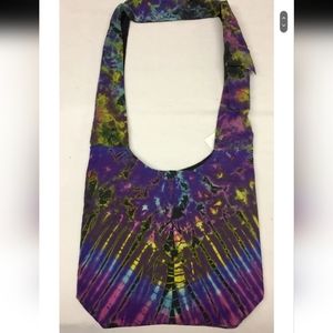 NWT Earth Divas Crossbody Bag Fair Trade Made Nepal Rainbow Tie Dye